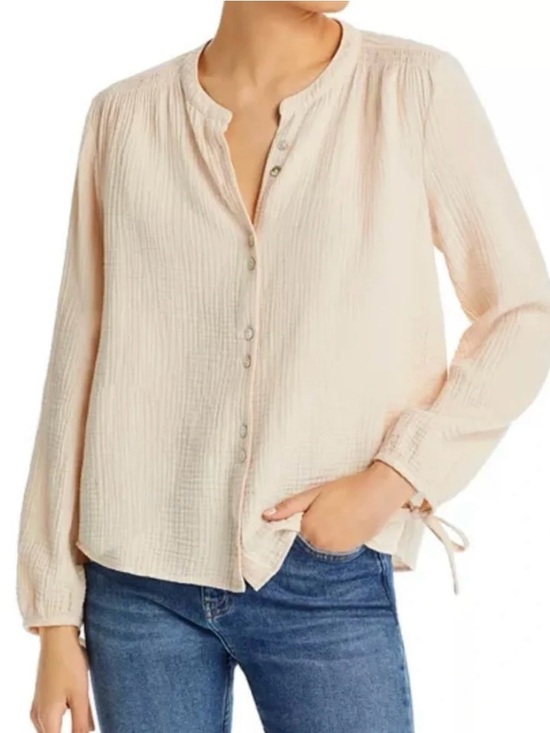 Faherty Tops - Faherty Everleigh Dream Organic Cotton Gauze Top Vanilla Cream XL